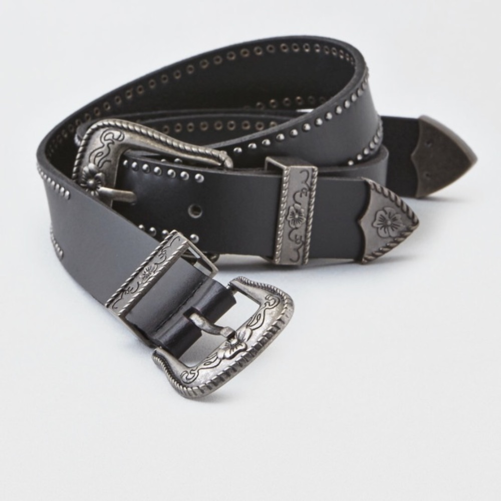 AEO DOUBLE BUCKLE WESTERN BELT